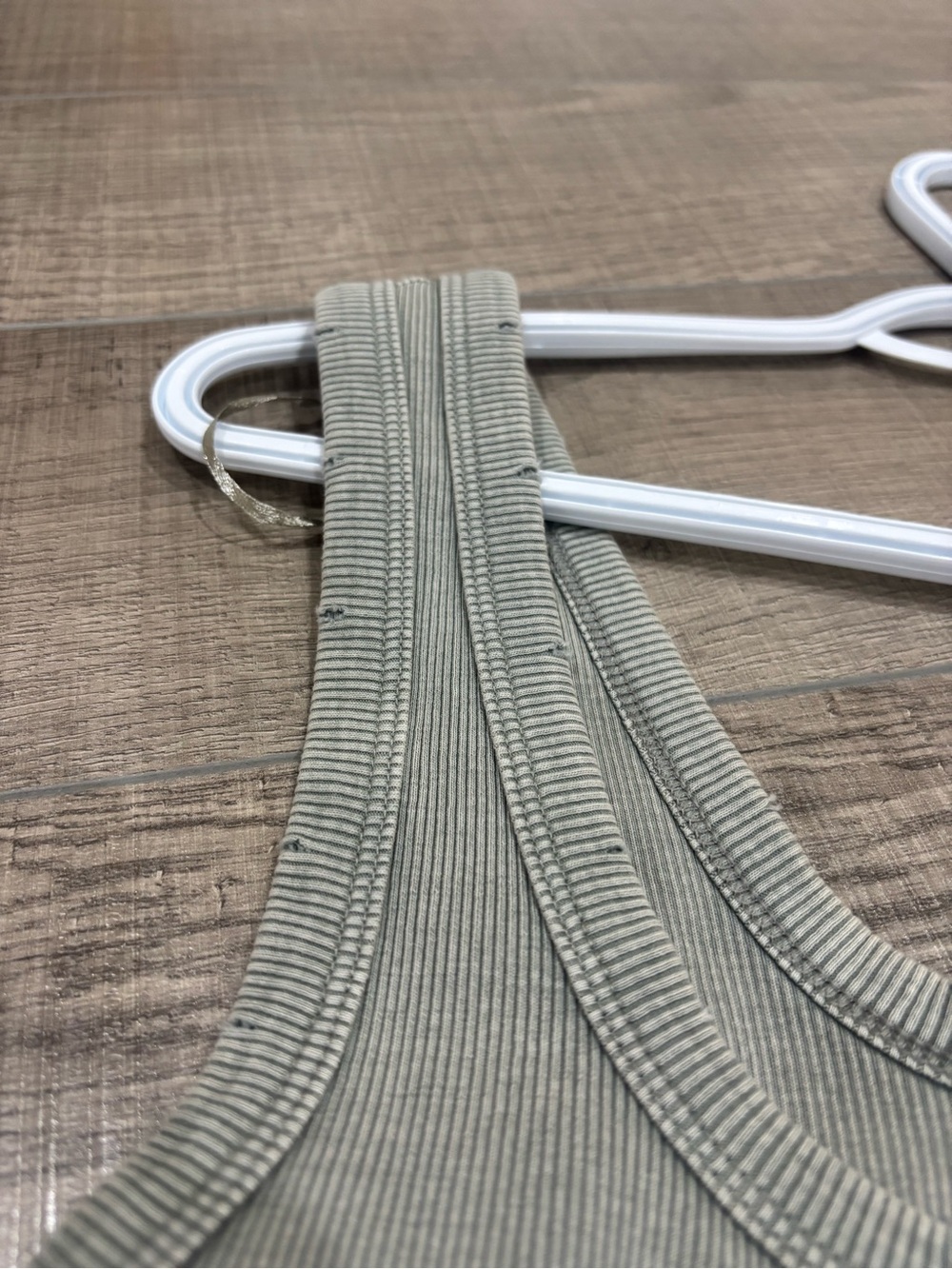 Zara Sage Ribbed Square-Neck Crop Tank - Picture 2 of 5